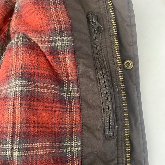 Vintage Woolrich Original Outdoor Canvas Vest L Brown Zip Quilted Flannel Lined - Picture 8 of 11